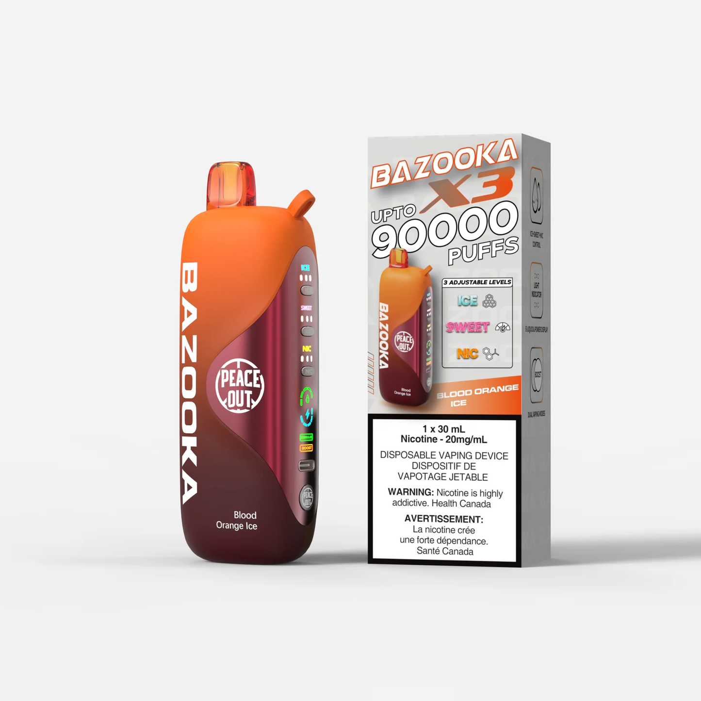 Bazooka vape disposable 90000 puffs blood orange ice