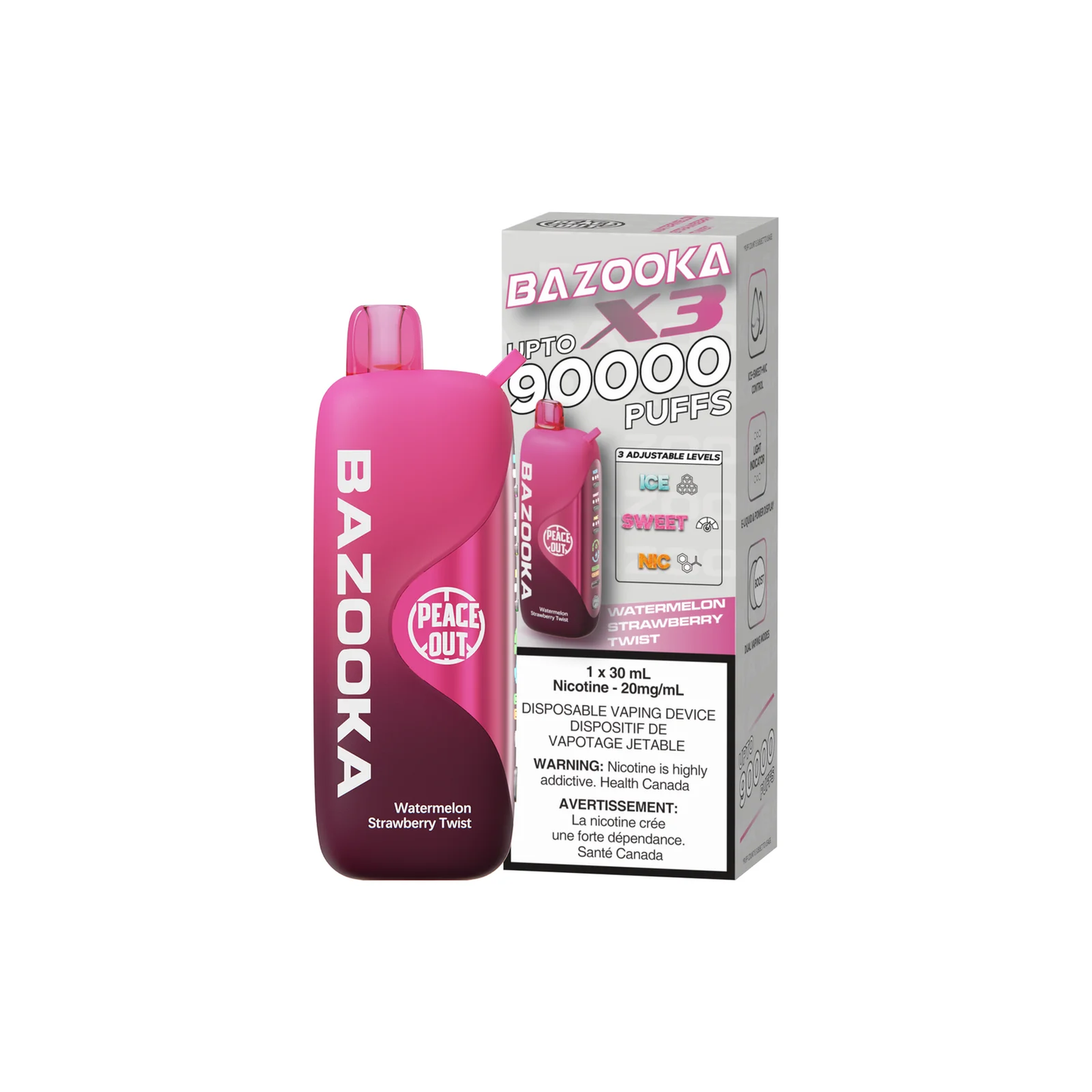 Bazooka 90000K Watermelon strawberry twist Disposable