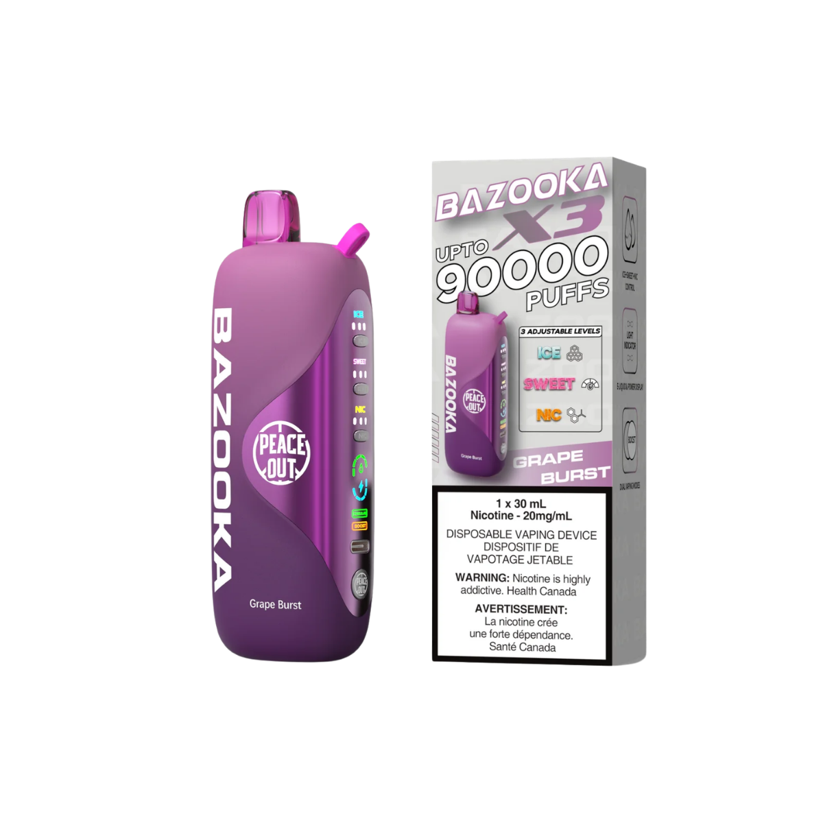 Bazooka 90000 puff grape burst