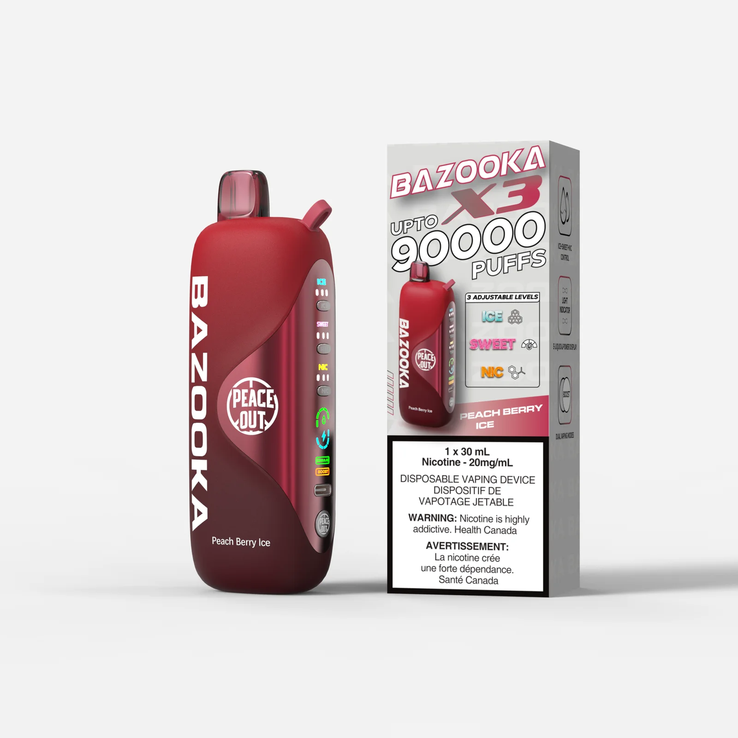 Bazooka 90000K Peach Berry Ice disposables