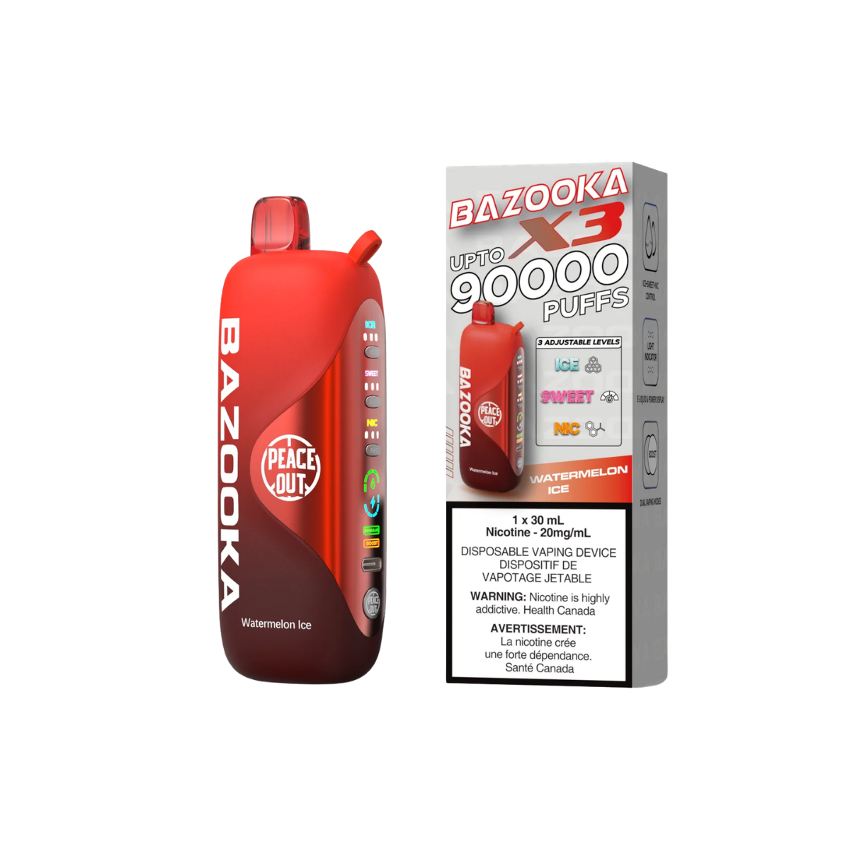 Bazooka 90000K Watermelon Ice Disposable