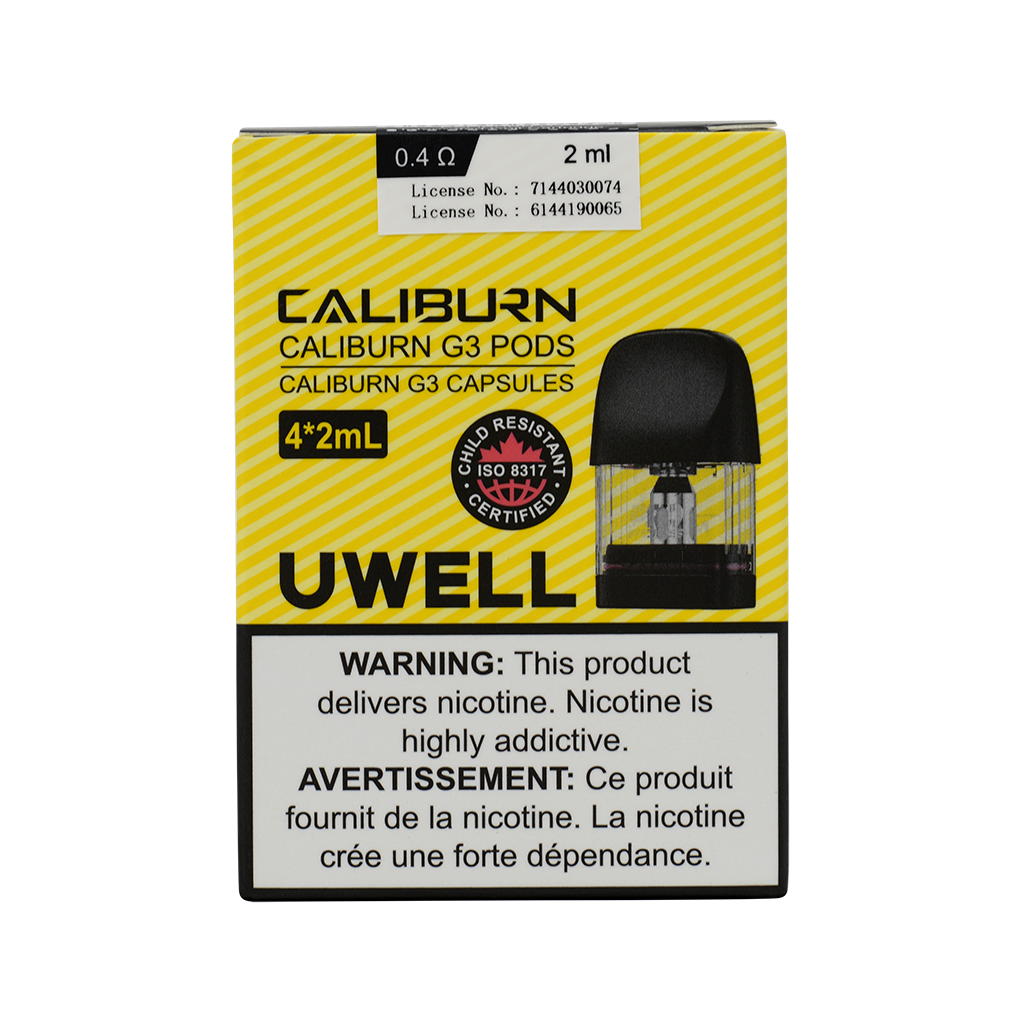 Uwell Caliburn G3 Replacement Pods - 0.4ohm Pack The Vape Store Uwell Caliburn G3 Replacement Pods - 0.4ohm Pack The Vape Store
