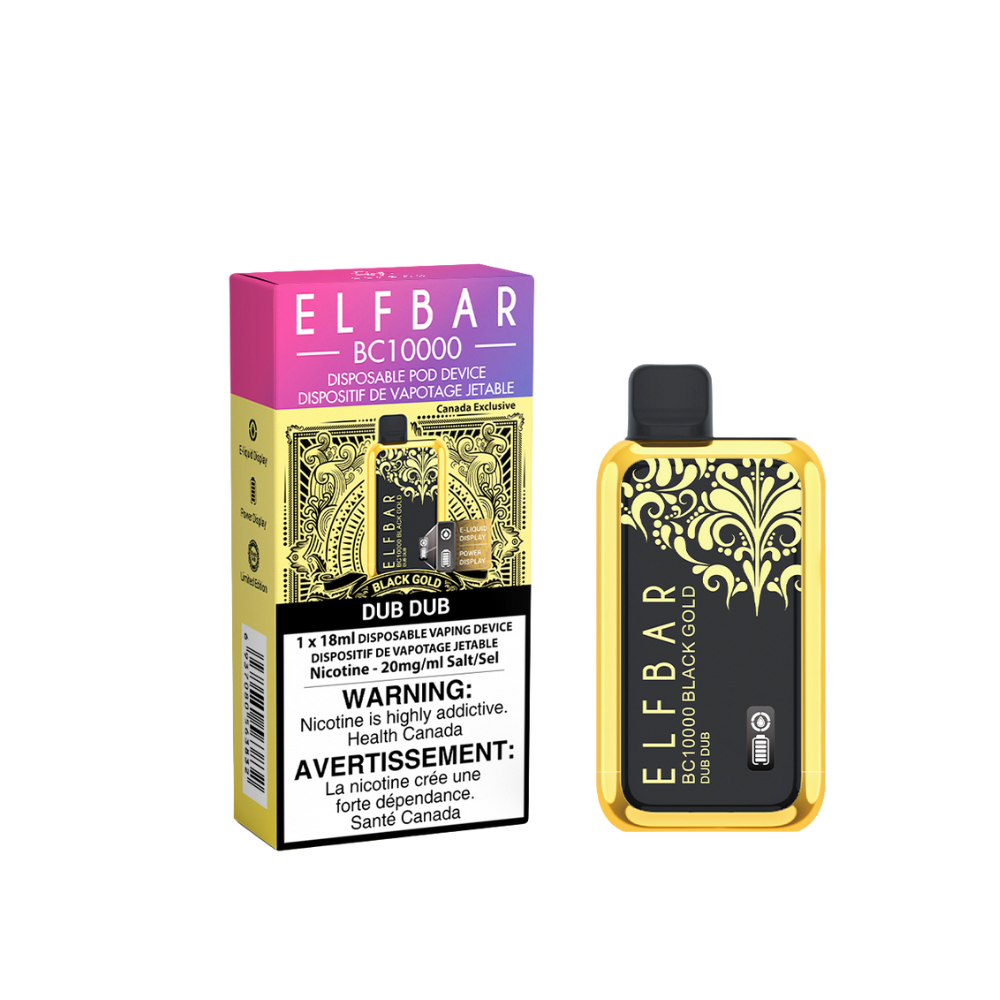 Elf Bar BC10000 Dub Dub delivers up to 10,000 puffs of sweet fruity flavor with smooth draws and a rechargeable Type-C battery.