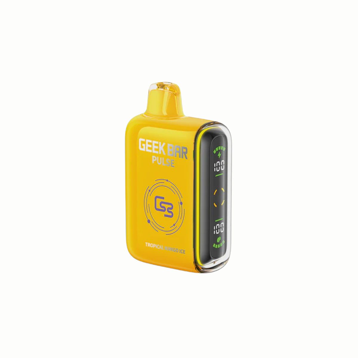 Geek Bar Pulse Disposable Vape Tropical Mango Ice – sweet mango with a cool menthol finish, featuring dual mesh coils and LED screen.