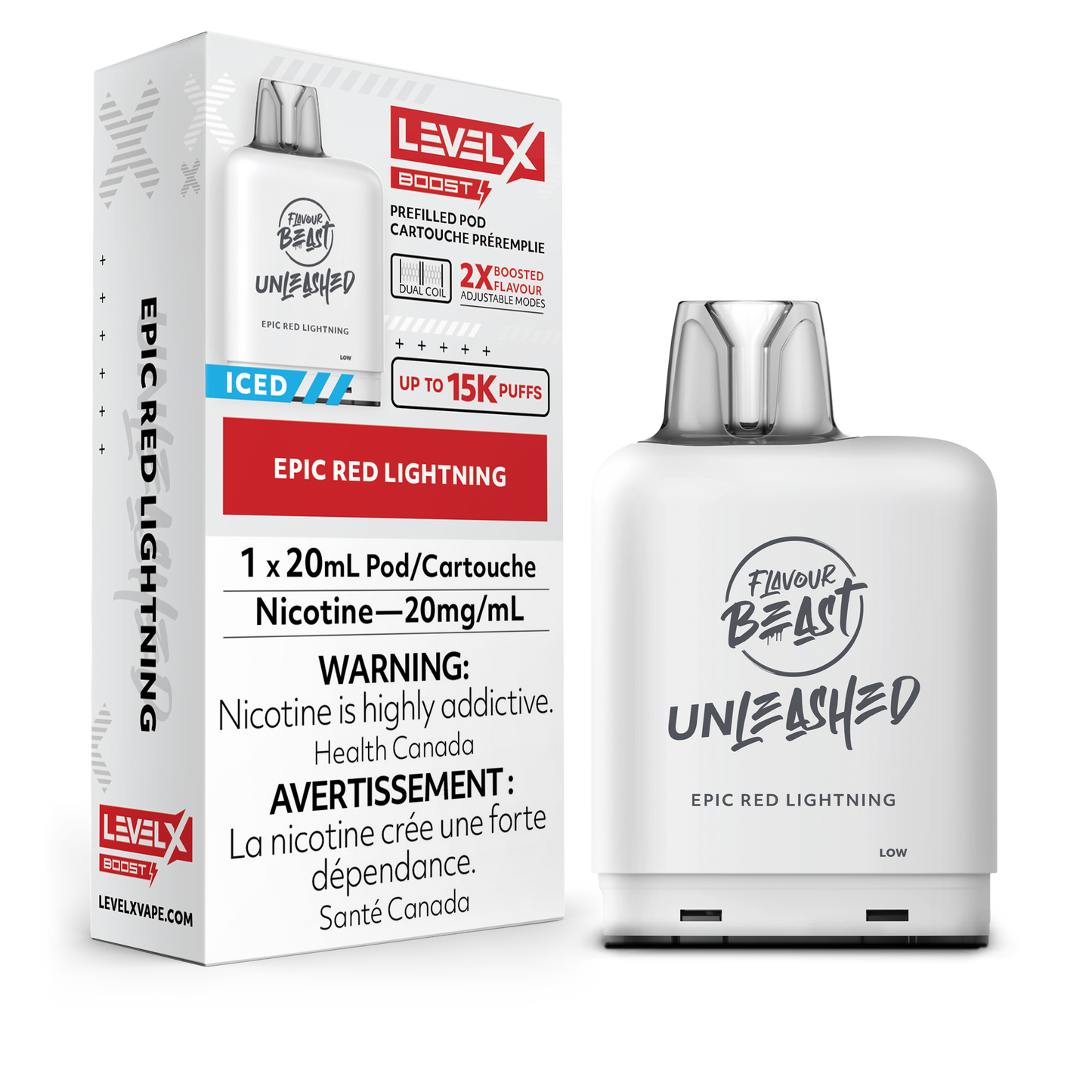 Level X Boost - Flavour Beast Unleashed - Epic Red Lightning Pods