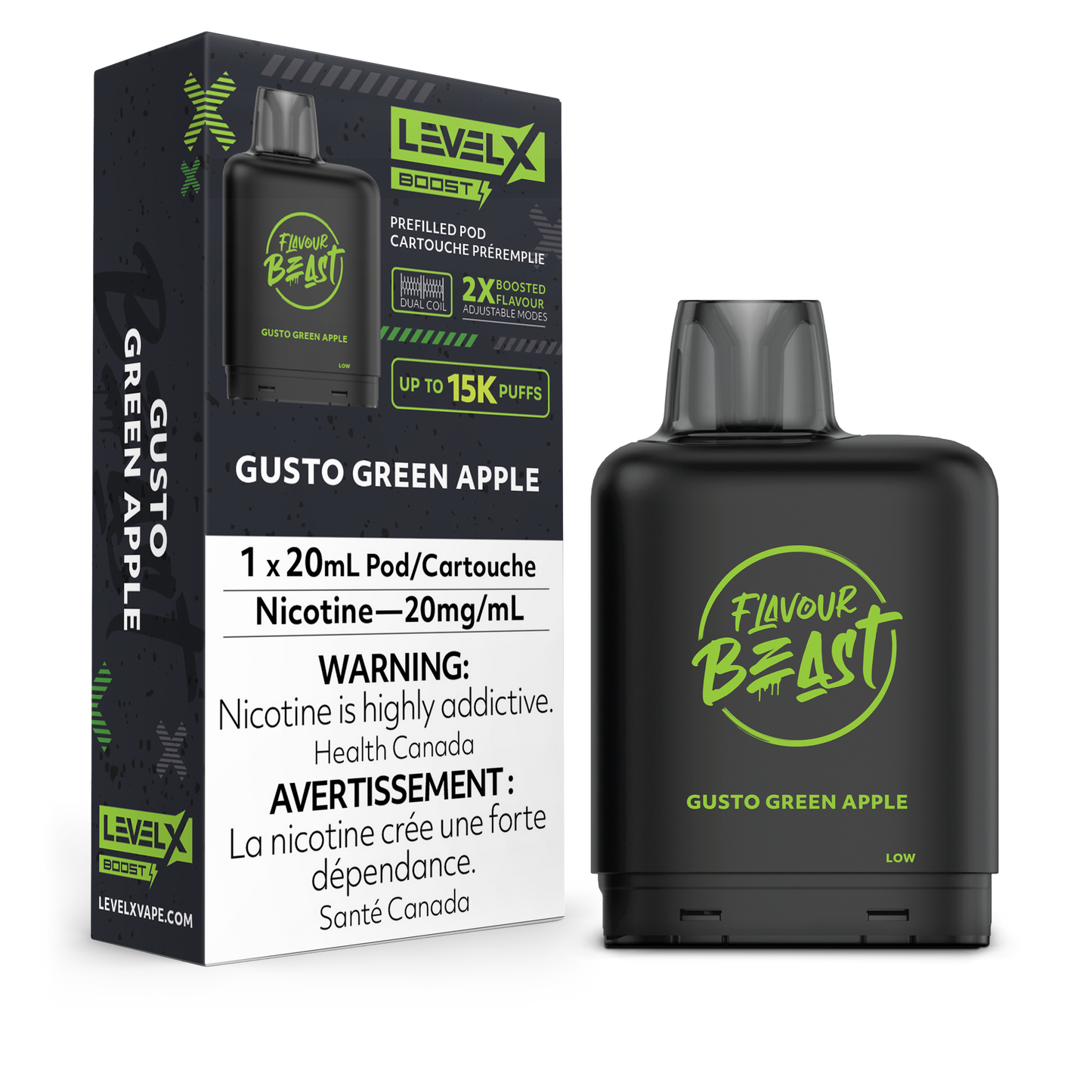 Level X Boost - Flavour Beast - Gusto Green Apple Pods