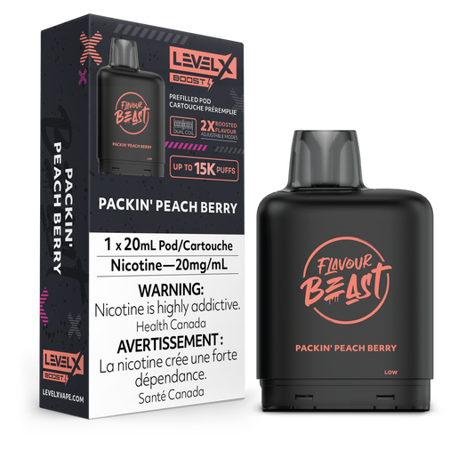 Flavour Beast - Packin' Peach Berry Level X Boost Pods