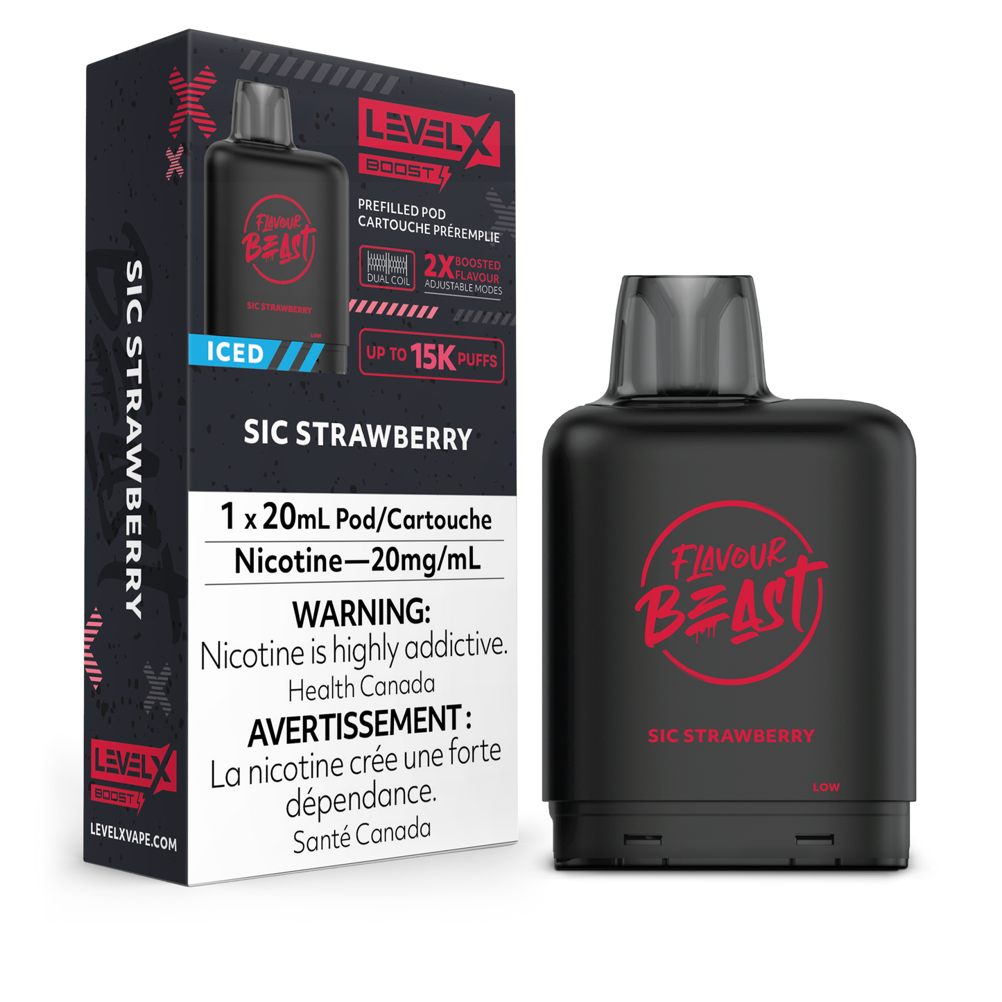 Level X Boost - Flavour Beast - Sic Strawberry Iced Pods