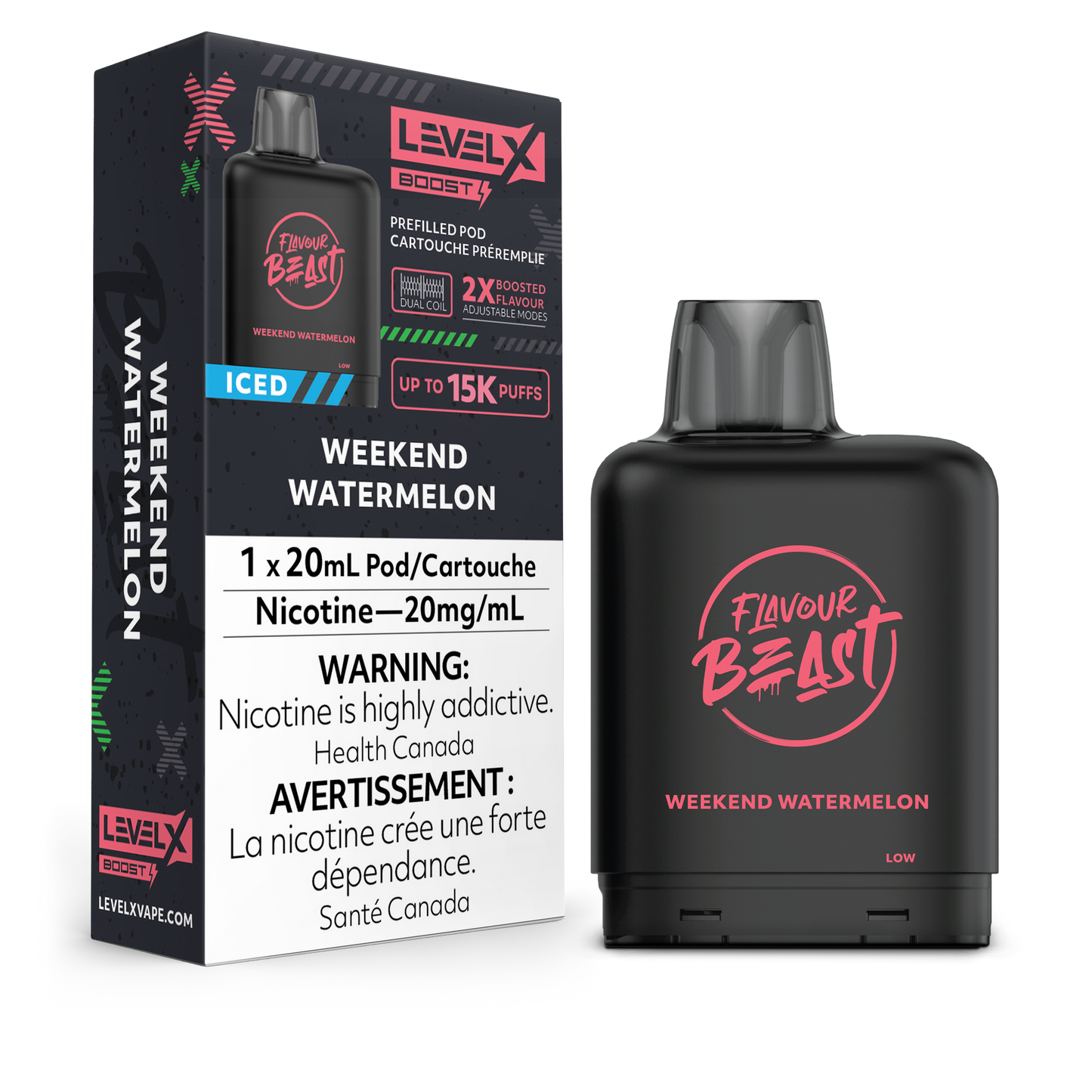 Level X Boost - Flavour Beast - Weekend Watermelon Iced Pods