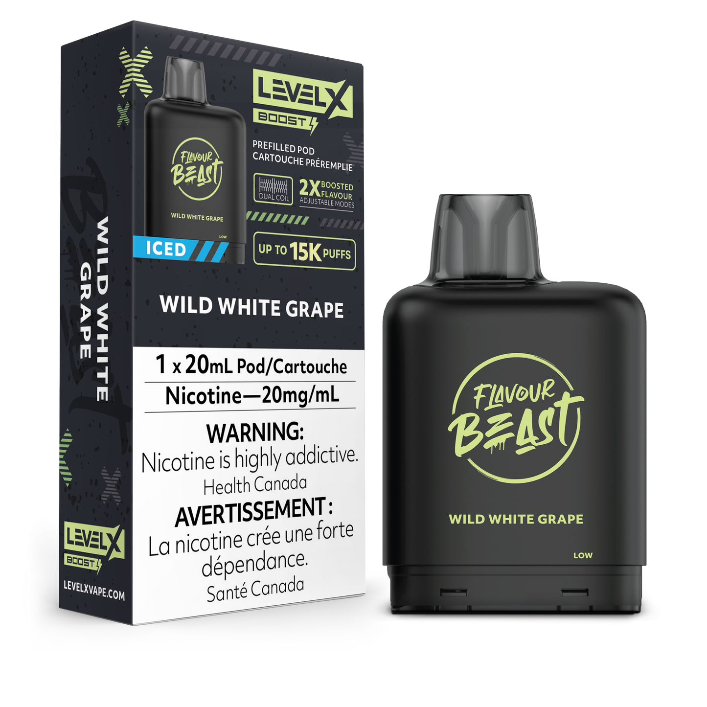 Level X Boost - Flavour Beast - Wild White Grape Iced Pods