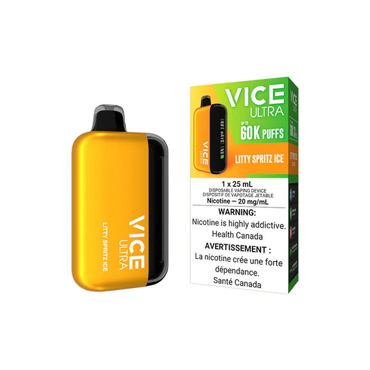 Vice Ultra Disposable - Litty Spritz Ice offers a zesty lemon-lime flavor for refreshing puffs.