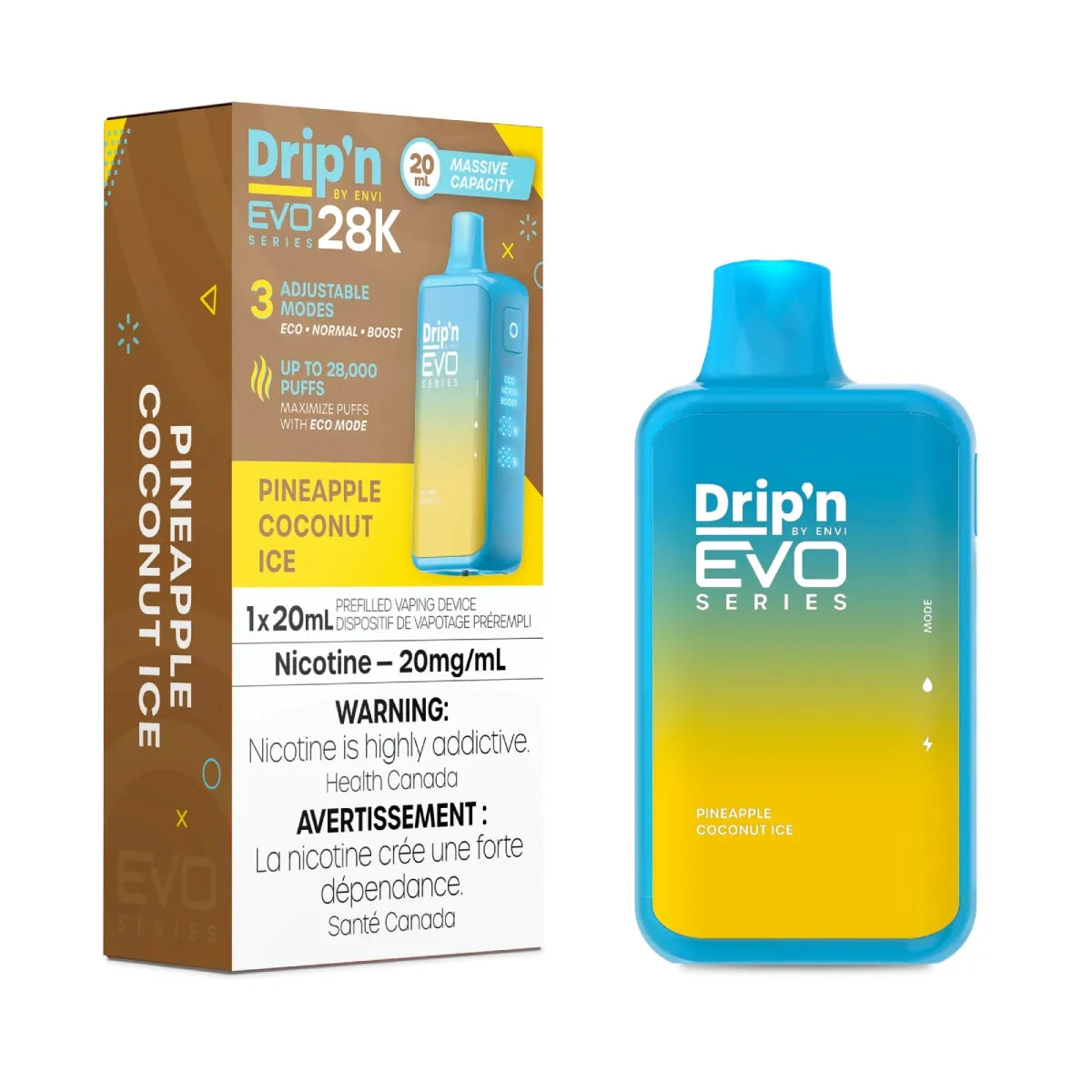 Drip'n EVO 28K Pineapple Coconut Ice Disposable Vape The Vape Store Drip'n EVO 28K Pineapple Coconut Ice Disposable Vape The Vape Store
