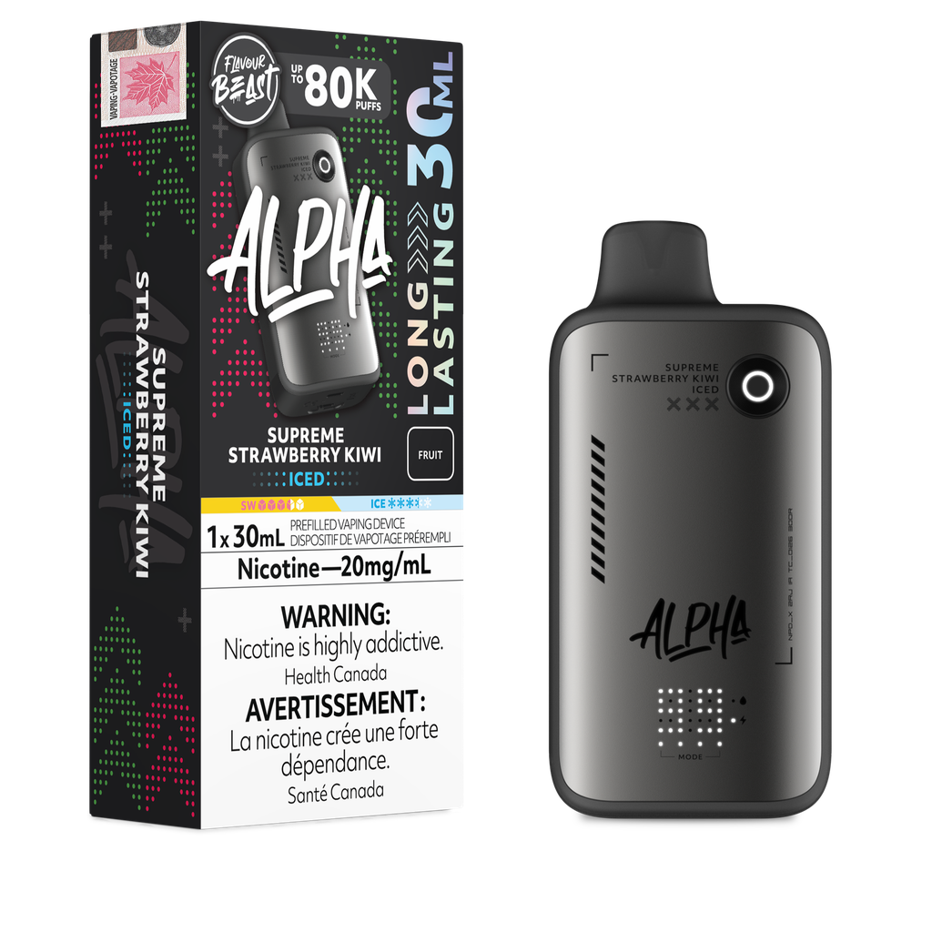 Flavour Beast Alpha Wild White Grape Iced 80K disposable vape 30mL 20mg nicotine Canada