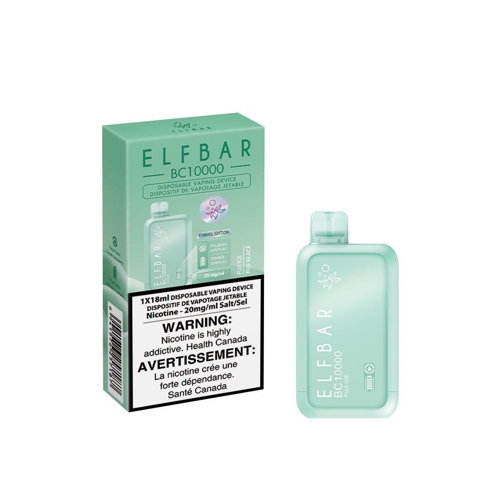 Elf Bar BC10000 Fuji Ice delivers up to 10,000 puffs of sweet Fuji apple with an icy finish, smooth draws, and a rechargeable Type-C battery.