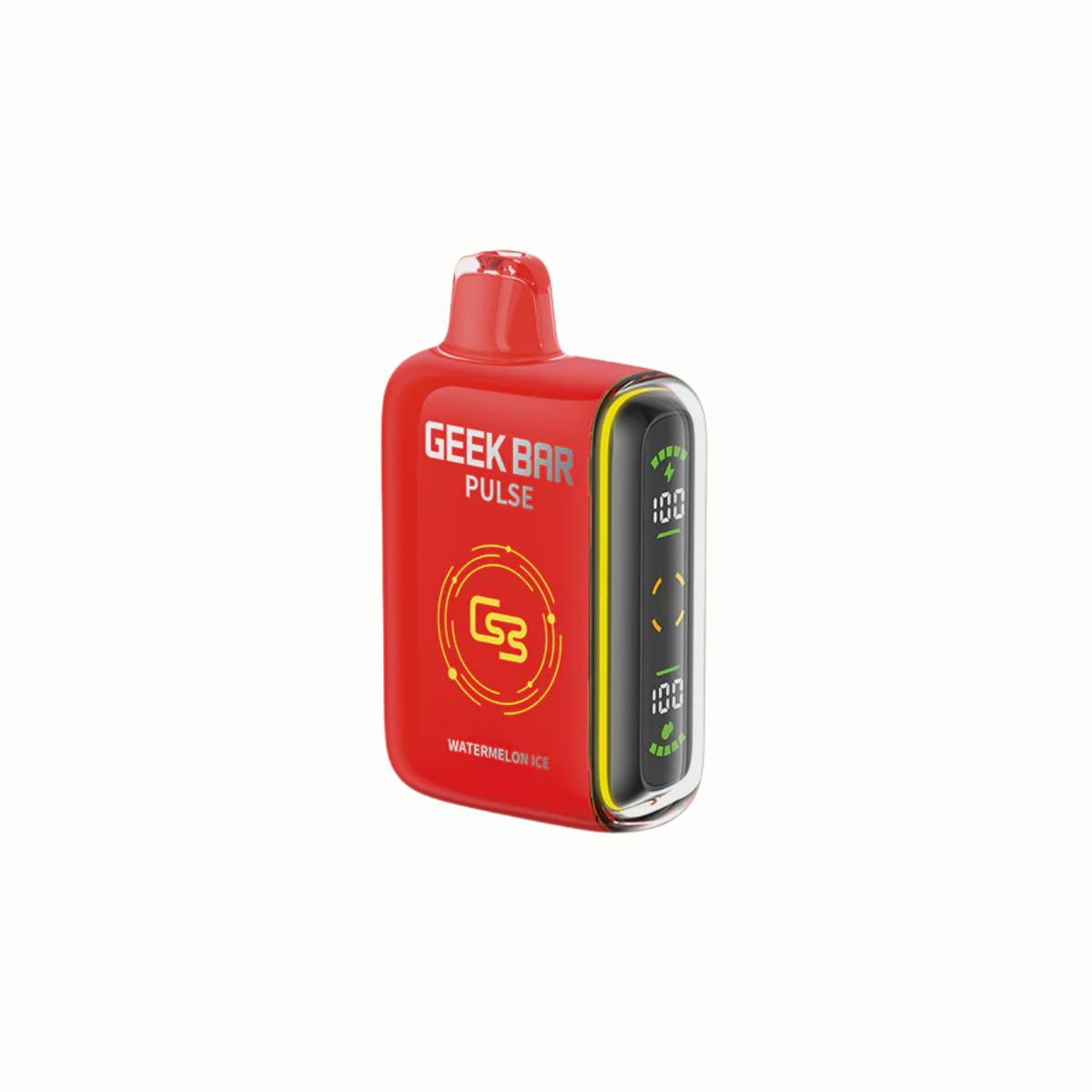 Geek Bar Pulse Watermelon Ice disposable vape. Up to 9000 puffs per disposable, Mesh coil for great flavour, Adjustable airflow and two power modes