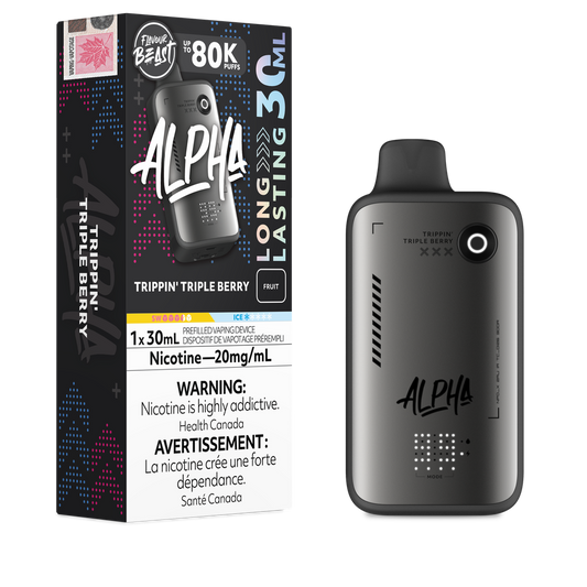 Flavour Beast Alpha Trippin' Triple Berry 80K disposable vape 30mL 20mg nicotine Canada