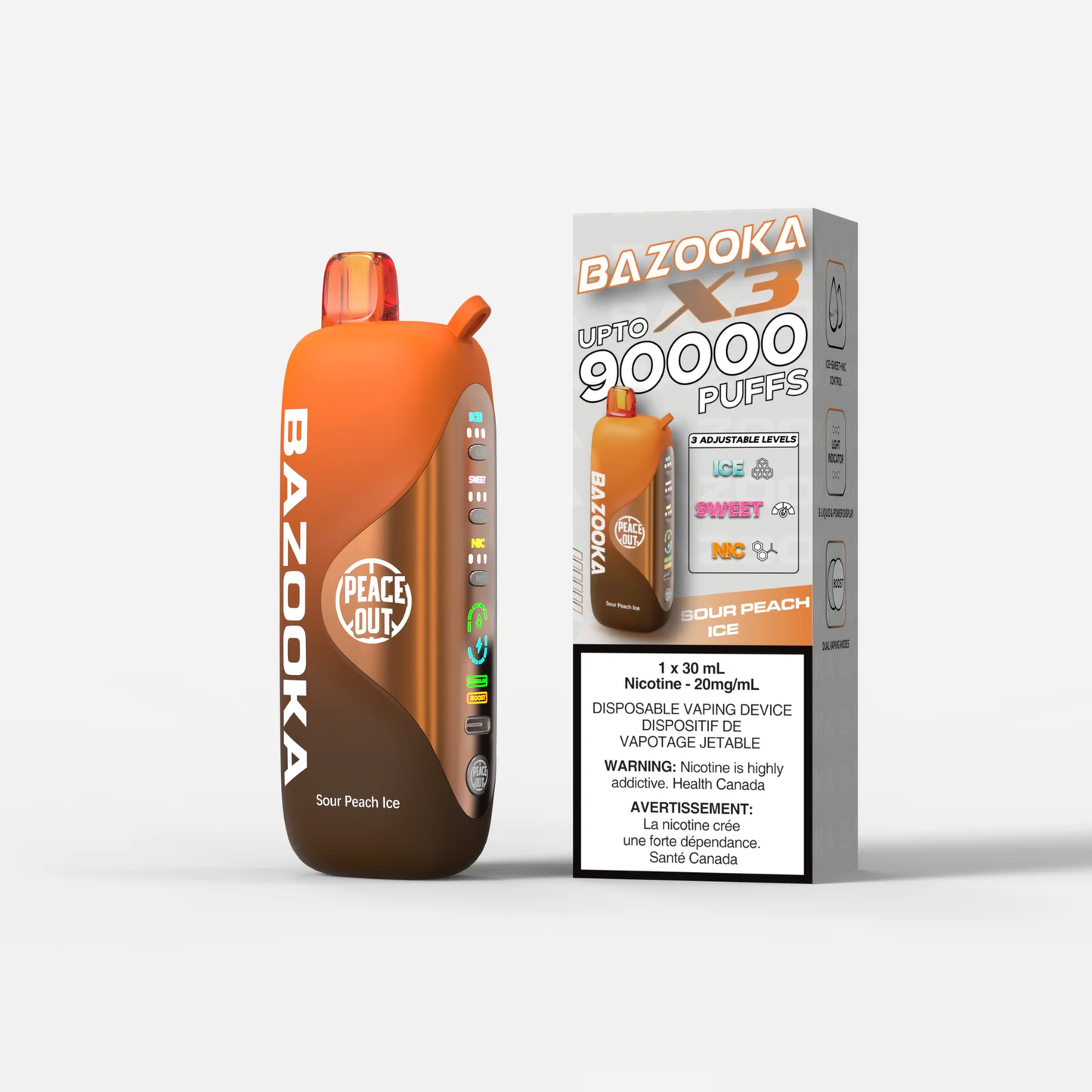 Bazooka 90000K Sour Peach Ice Disposable
