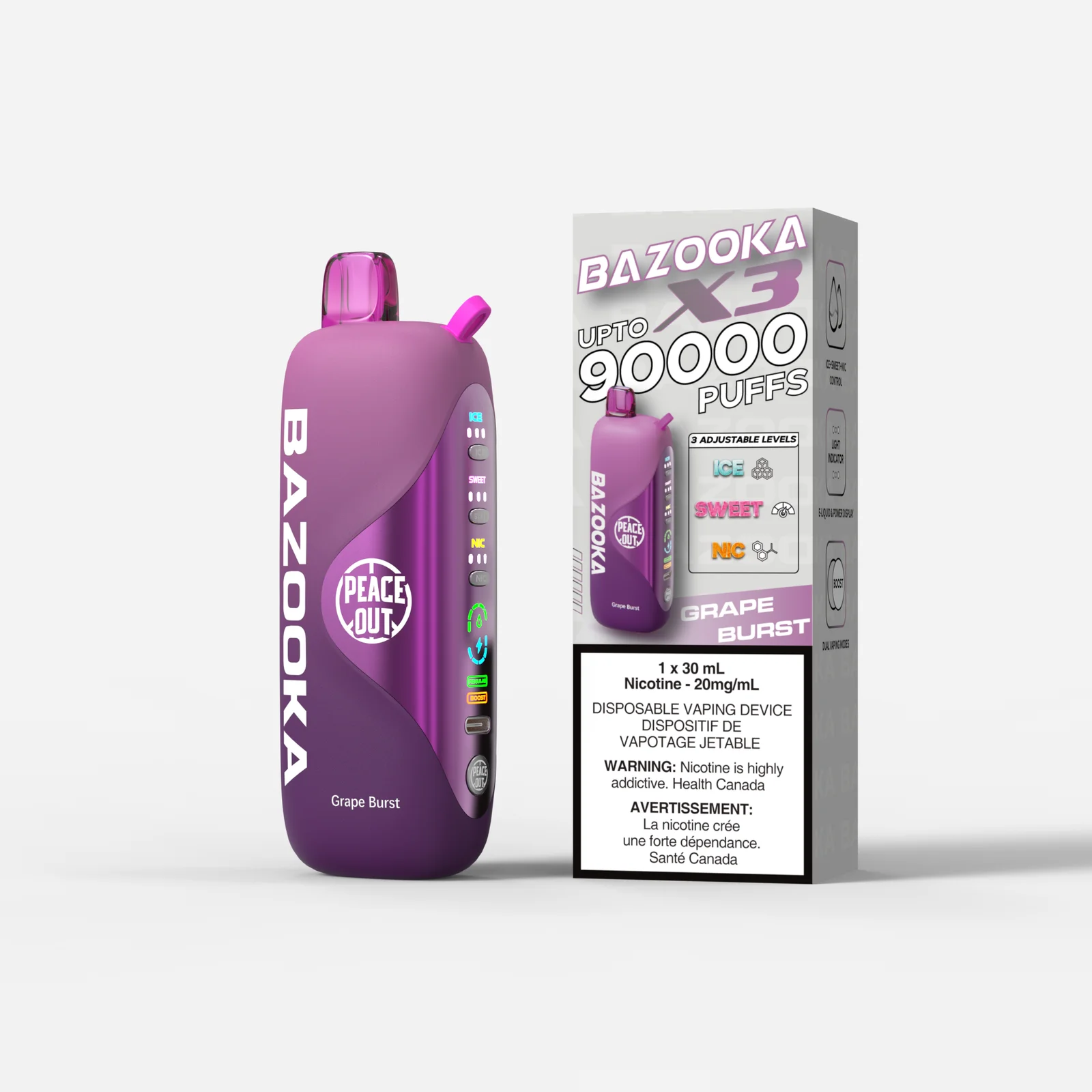 Bazooka 90000 puff grape burst