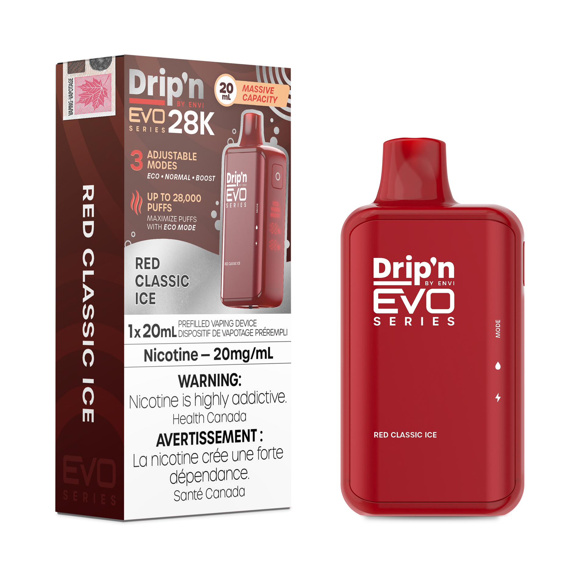 Drip'n EVO 28K Red Classic Ice Disposable Vape The Vape Store Drip'n EVO 28K Red Classic Ice Disposable Vape The Vape Store