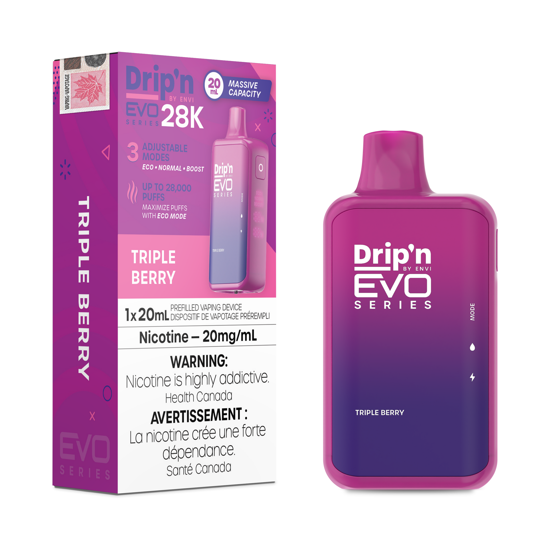 Drip'n EVO 28K Triple Berry Disposable Vape The Vape Store Drip'n EVO 28K Triple Berry Disposable Vape The Vape Store