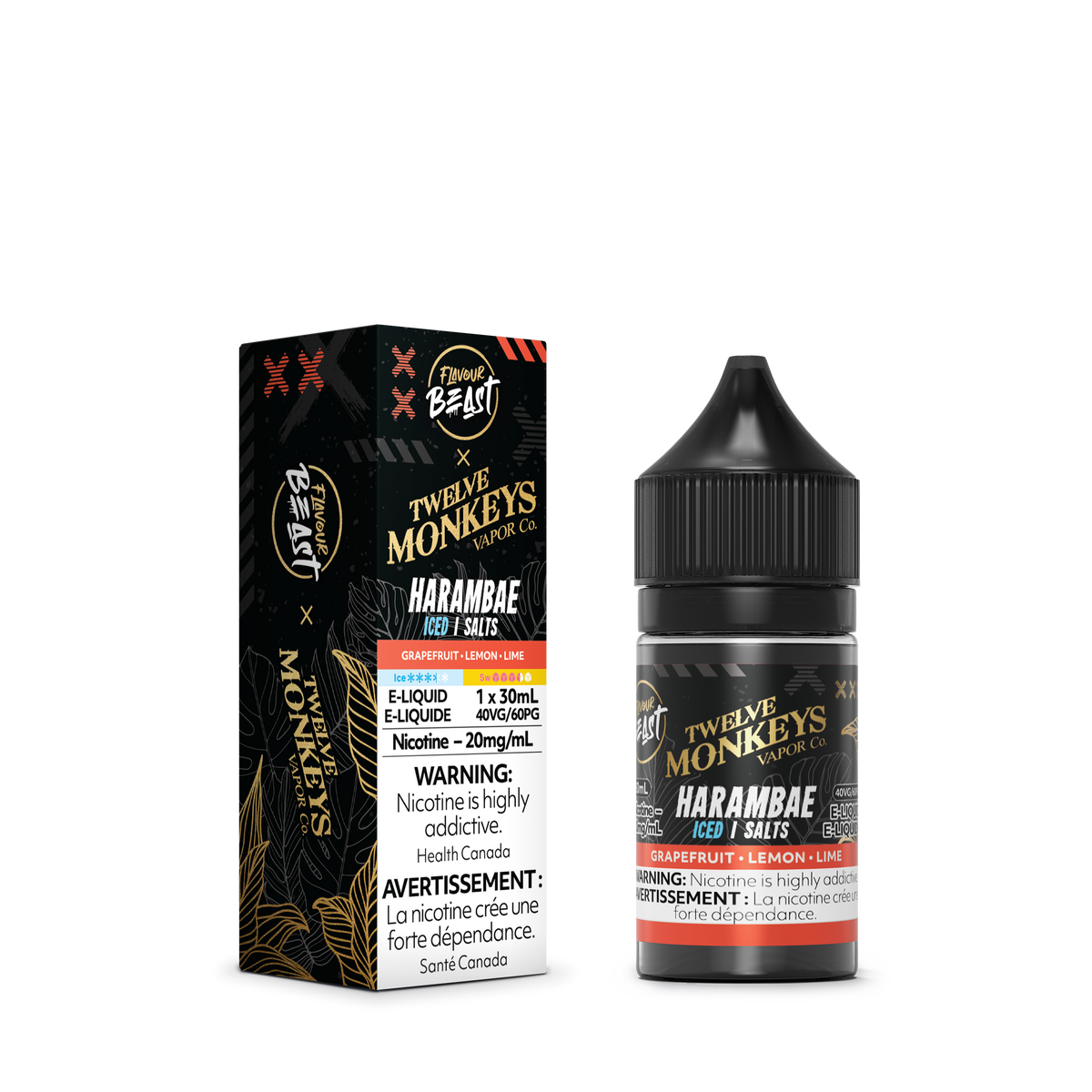 Flavour Beast Harambae Iced Salts 30mL salt nicotine e-liquid bottle
