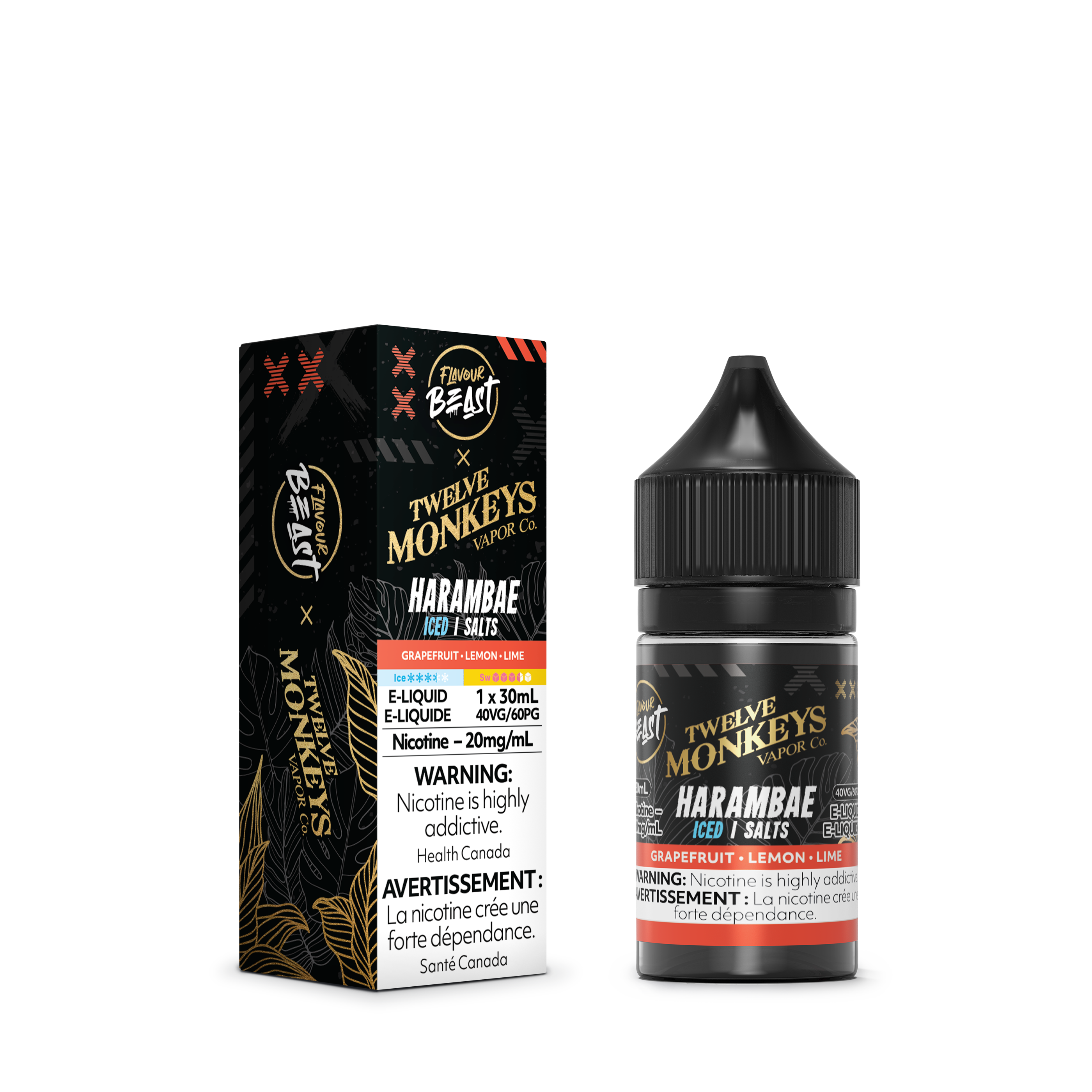 Flavour Beast Harambae Iced Salts 30mL salt nicotine e-liquid bottle