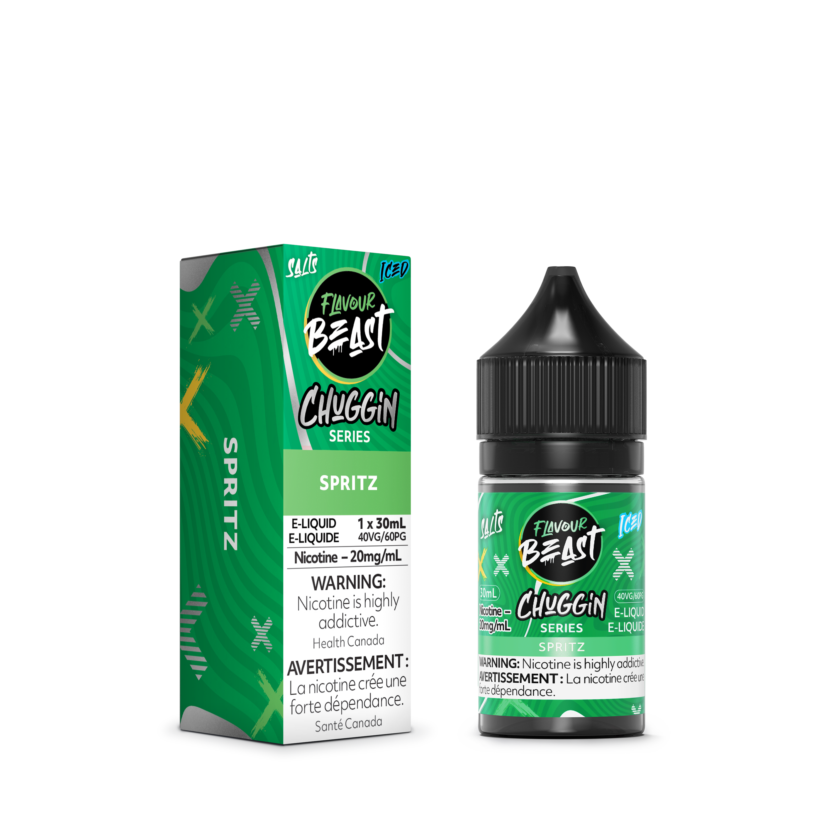 Flavour Beast Chuggin' Spritz Ice Salts 30mL salt nicotine e-liquid bottle