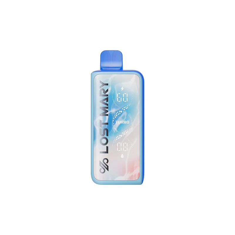 Lost Mary MT50K Turbo Bomb Blue Razz disposable vape with 50,000 puffs and sleek design