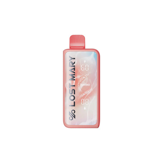 Lost Mary MT50K Turbo Juicy Peach Ice disposable vape with 50,000 puffs and sleek design