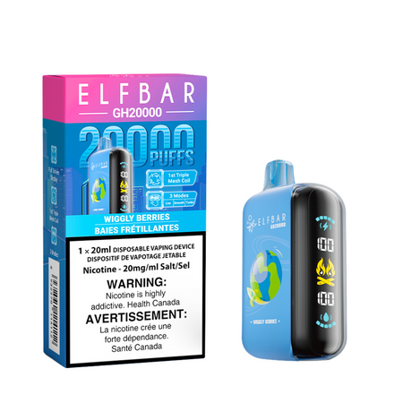 Elf Bar GH20000 Wiggy Berries delivers up to 20,000 puffs of mixed berry flavor with sweet and tangy notes, customizable modes, and rich vapor.