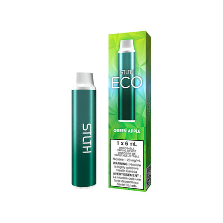 Discover the STLTH ECO Disposable — 6 mL e-liquid, 1000 mAh non-rechargeable battery, auto-draw simplicity and bold flavours for Canadian vapers.