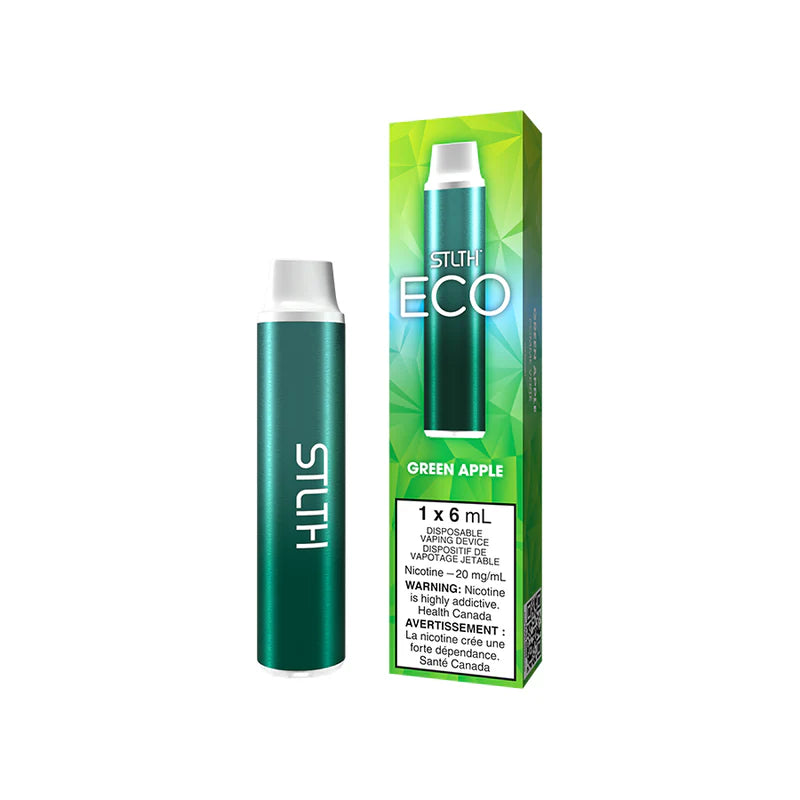 Discover the STLTH ECO Disposable — 6 mL e-liquid, 1000 mAh non-rechargeable battery, auto-draw simplicity and bold flavours for Canadian vapers.