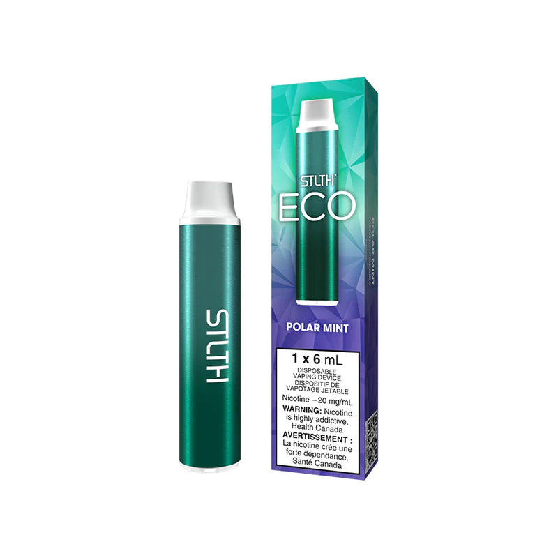 Discover the STLTH ECO Disposable — 6 mL e-liquid, 1000 mAh non-rechargeable battery, auto-draw simplicity and bold flavours for Canadian vapers.