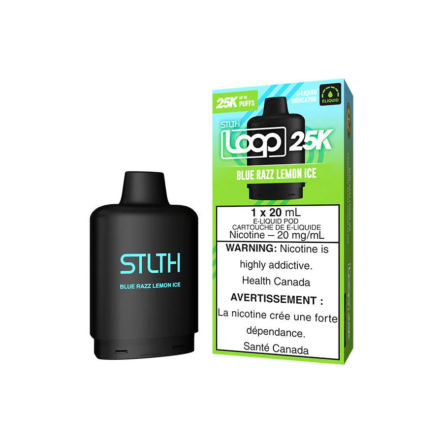 STLTH Loop 25K Blue Razz Lemon 20mg 20mL E-Liquid Pod Cartridge