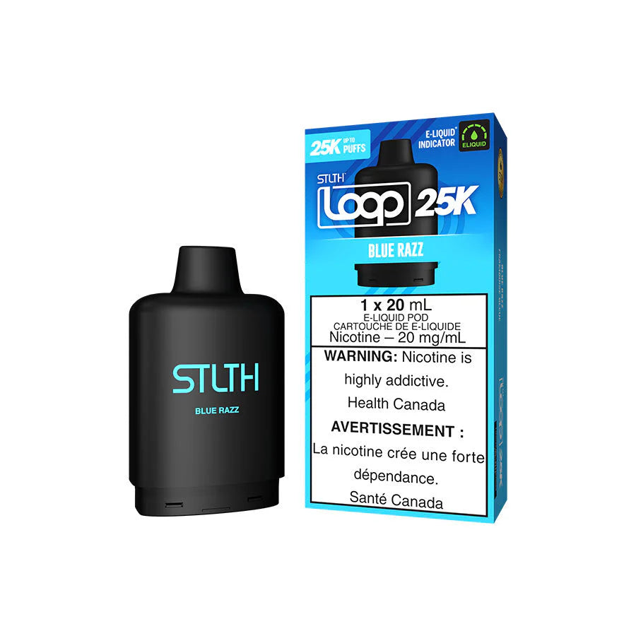 STLTH Loop 25K Blue Razz 20mg 20mL E-Liquid Pod Cartridge