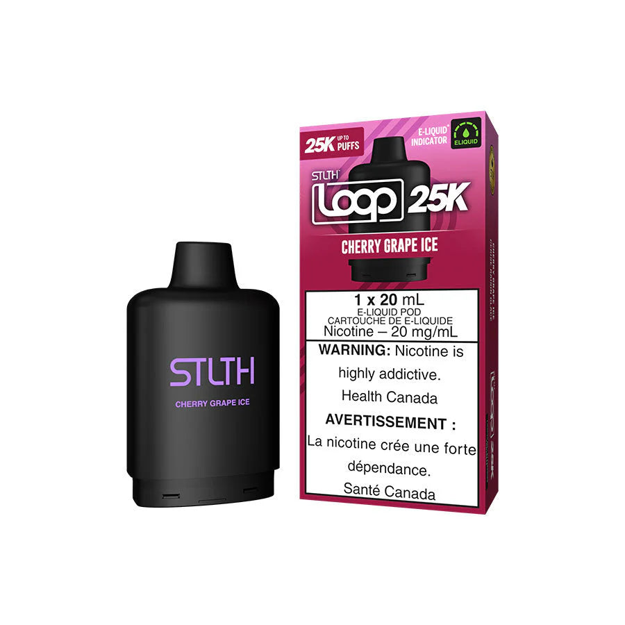 STLTH Loop 25K Cherry Grape 20mg 20mL E-Liquid Pod Cartridge