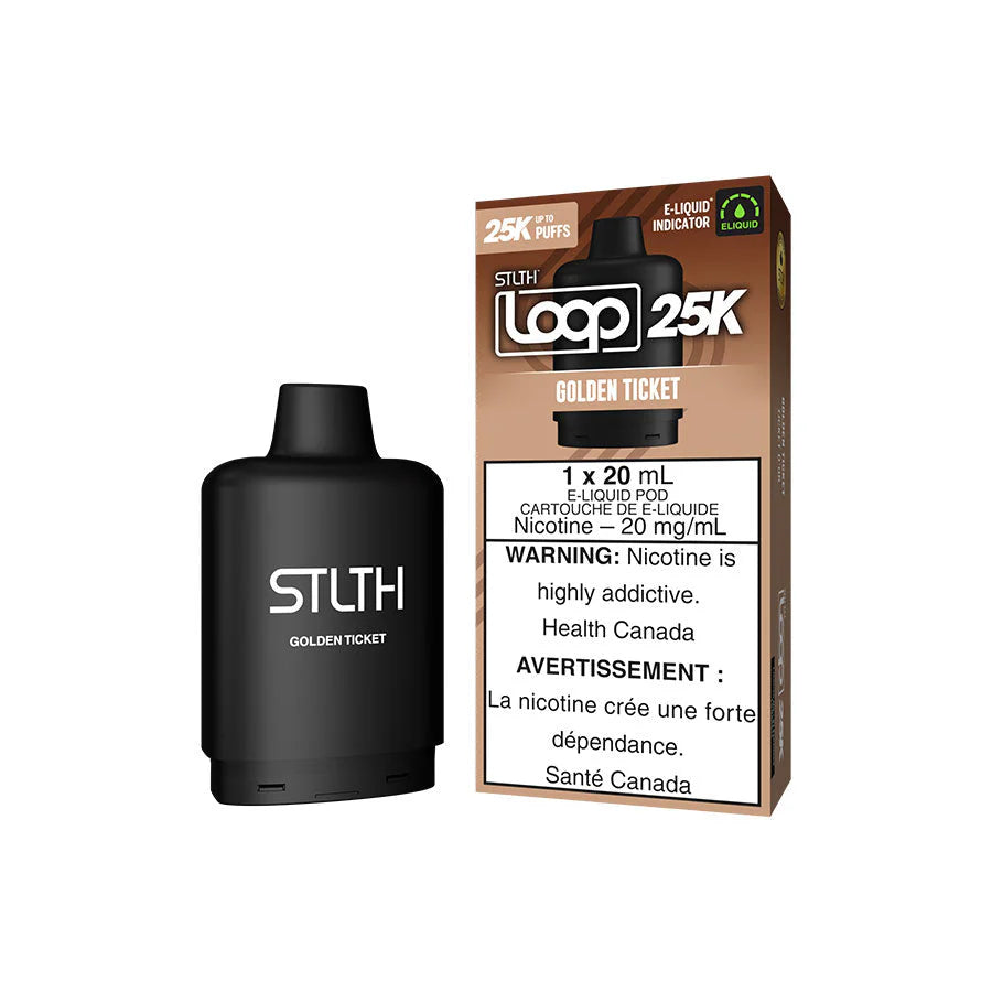 STLTH Loop 25K Golden Ticket 20mg 20mL E-Liquid Pod Cartridge