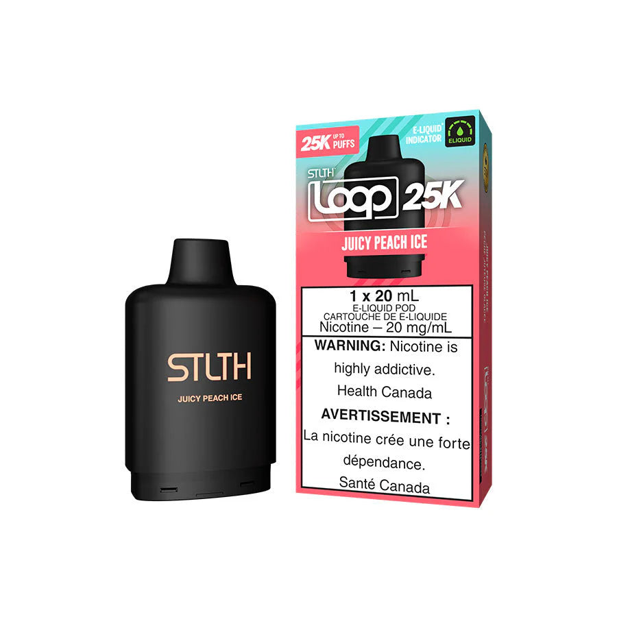 STLTH Loop 25K Juicy Peach Ice 20mg 20mL E-Liquid Pod Cartridge