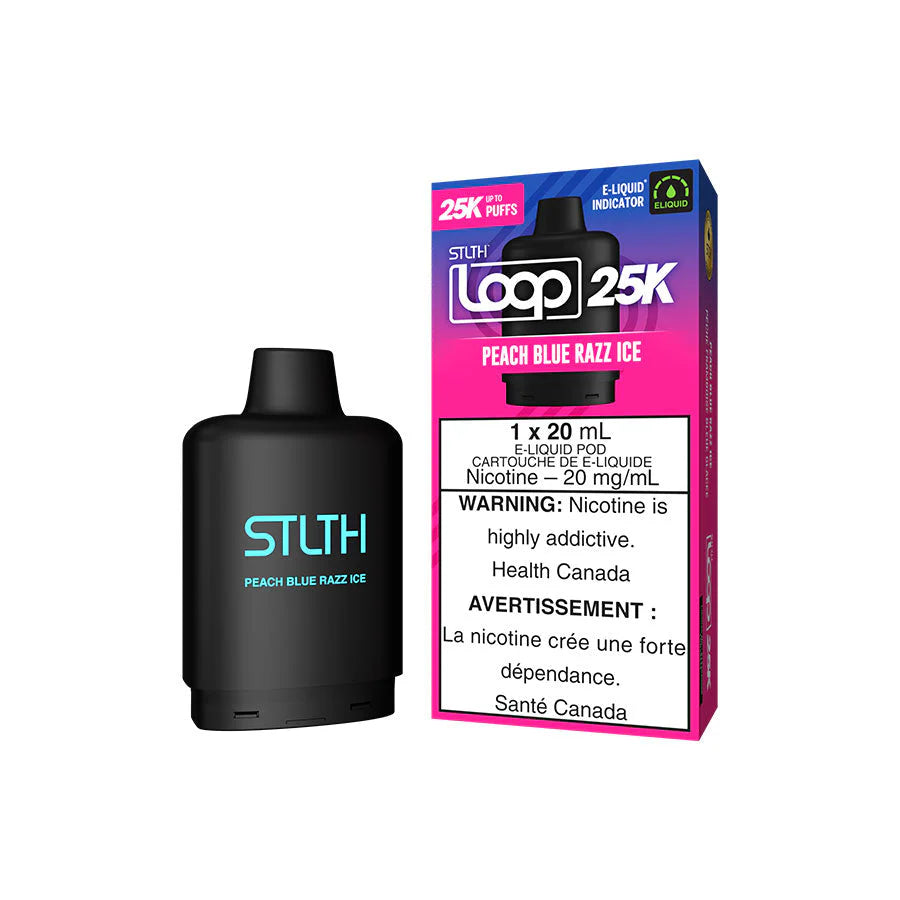 STLTH Loop 25K Peach Blue Razz 20mg 20mL E-Liquid Pod Cartridge