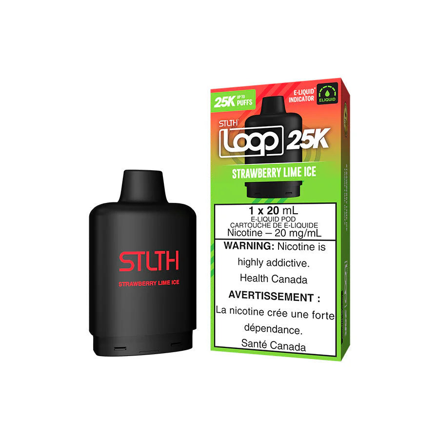 STLTH Loop 25K Strawberry Lime Ice 20mg 20mL E-Liquid Pod Cartridge