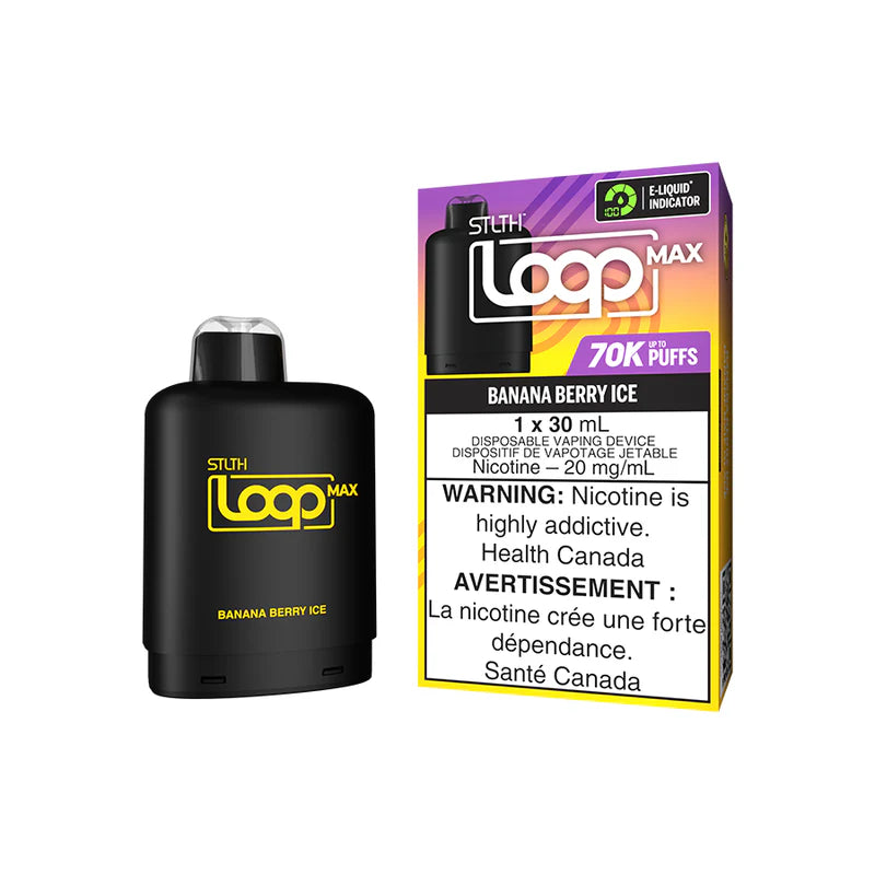 STLTH Loop Max 70K Banana Berry Ice 20mg 30mL Disposable Vape Pod