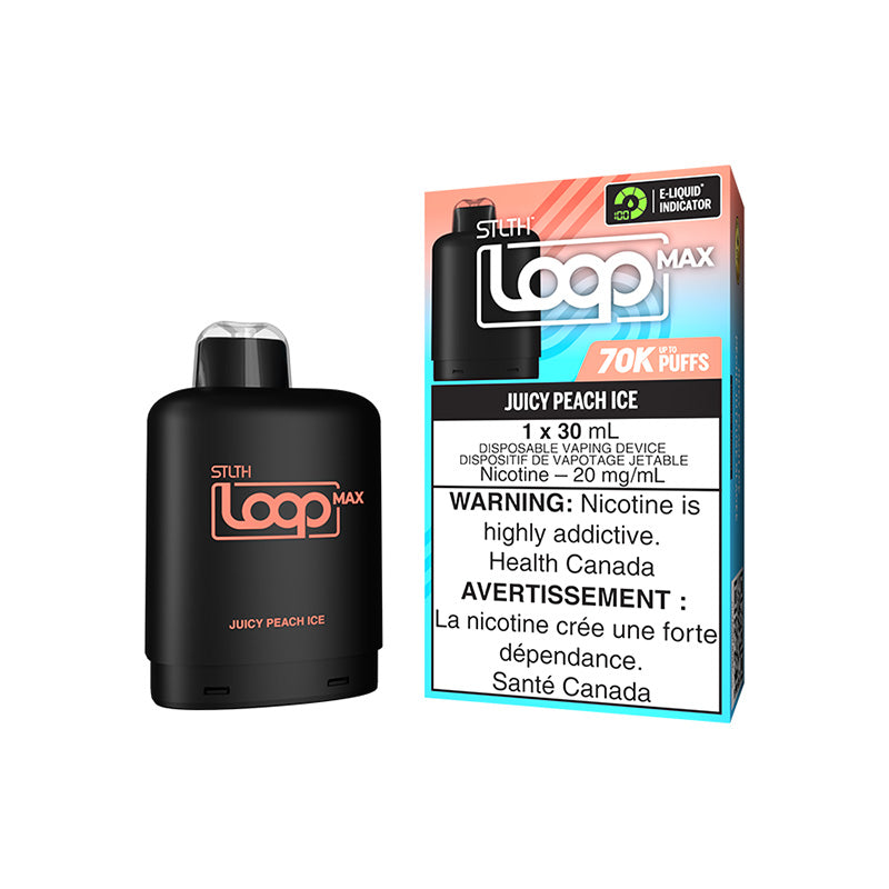 STLTH Loop Max 70K Juicy Peach Ice 20mg 30mL Disposable Vape Pod