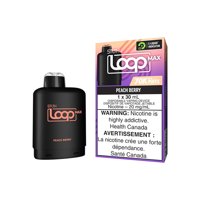 STLTH Loop Max 70K Peach Berry 20mg 30mL Disposable Vape Pod