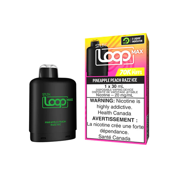 STLTH Loop Max 70K Pineapple Peach Razz Ice 20mg 30mL Disposable Vape Pod