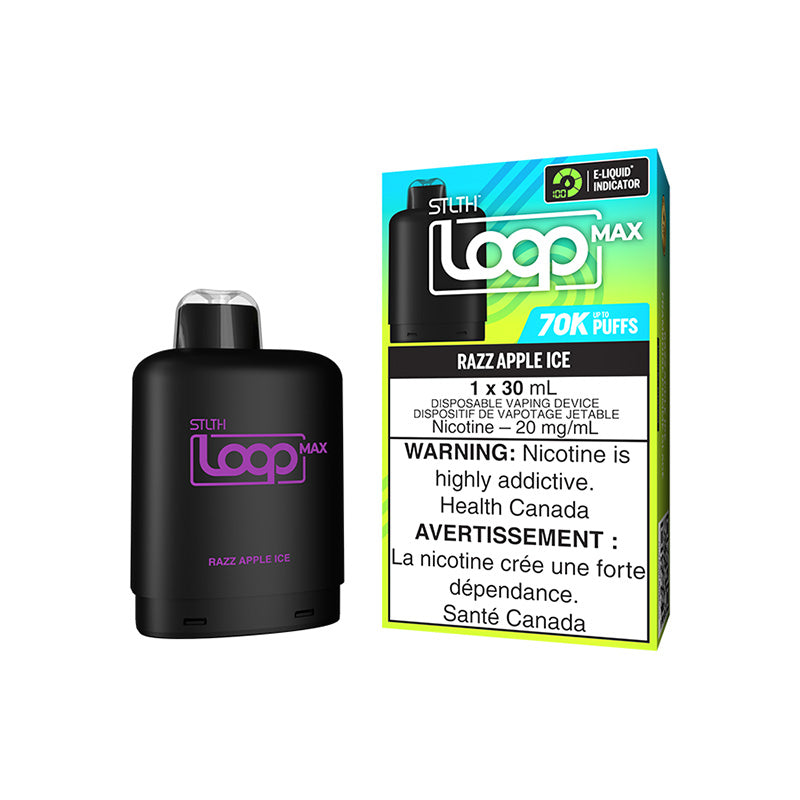 STLTH Loop Max 70K Razz Apple Ice 20mg 30mL Disposable Vape Pod