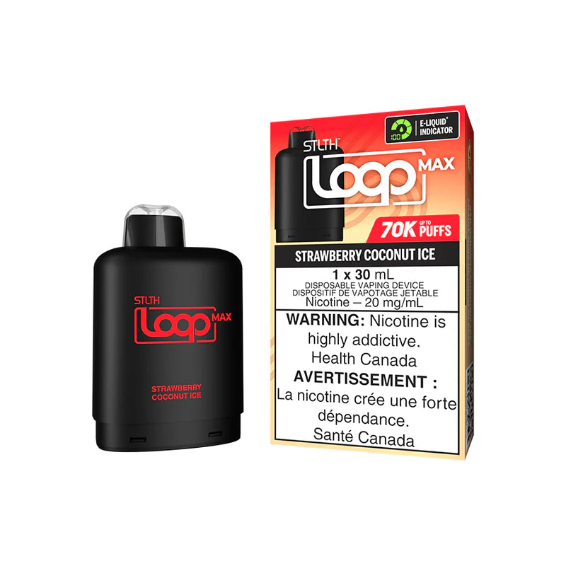 STLTH Loop Max 70K Strawberry Coconut Ice 20mg 30mL Disposable Vape Pod