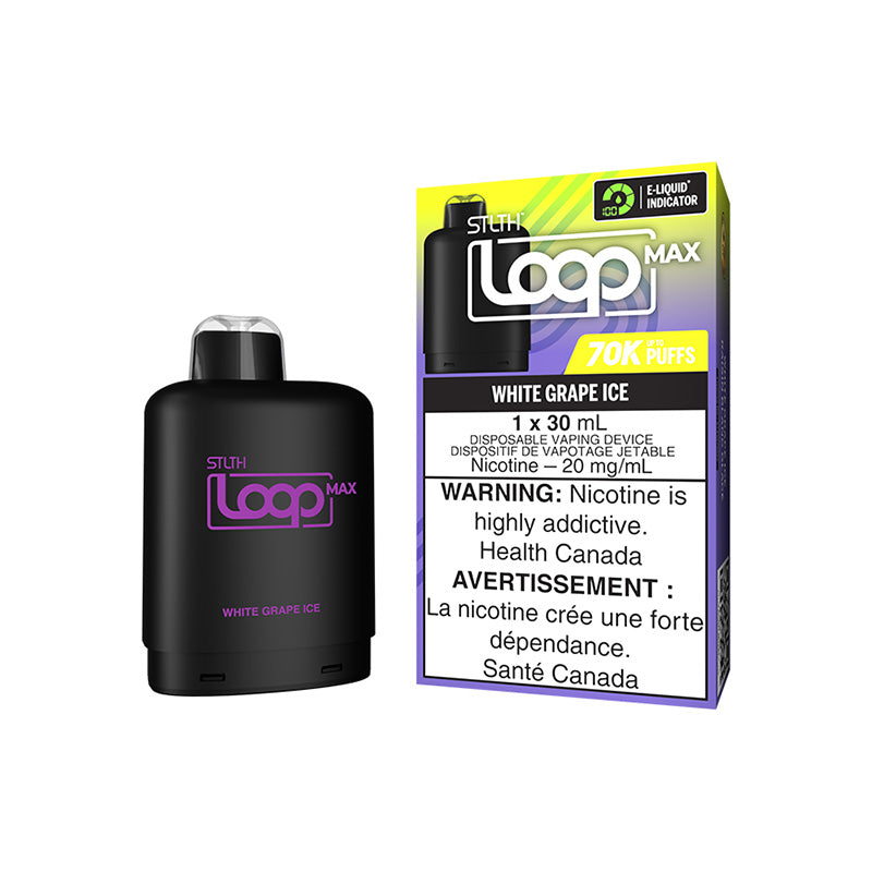 STLTH Loop Max 70K White Grape Ice 20mg 30mL Disposable Vape Pod