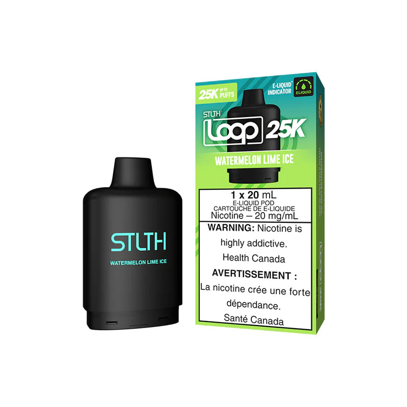 STLTH Loop 25K Watermelon Lime Ice 20mg 20mL E-Liquid Pod Cartridge