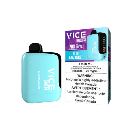 VICE BOX 2 disposable vape Canada — 30 mL e‑liquid, up to 70,000 puffs, USB‑C rechargeable, LED screen, adjustable airflow