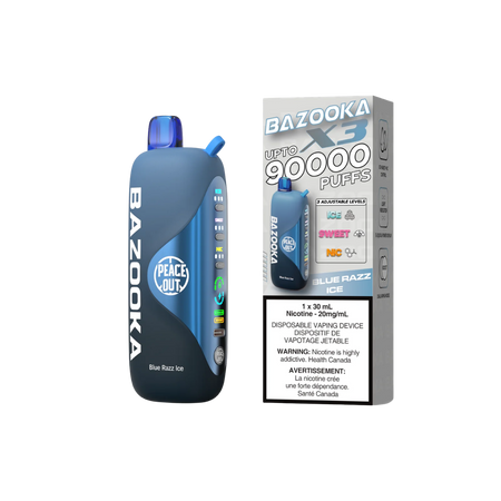 bazooka 90000 puff blue razz ice disposable